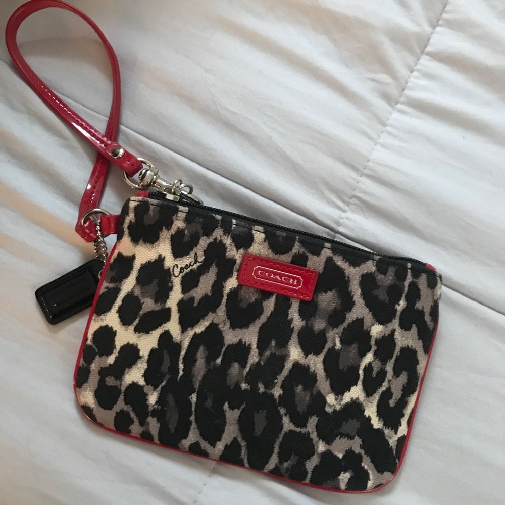 Coach cheetah wristlet